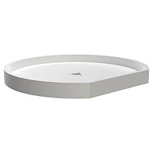D-Shape 1 Tray Lazy Susan, White