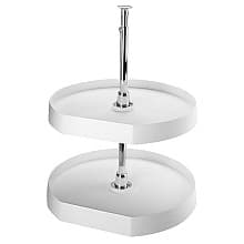 D-Shape 2 Tray Lazy Susan, White