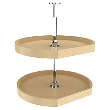 D-Shape 2 Tray Lazy Susan Set, Almond
