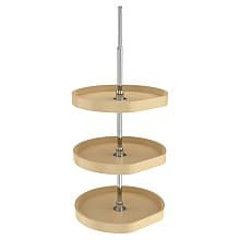 6273 20" D-Shape 3 Tray Lazy Susan, Almond