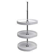 D-Shape 3 Tray Lazy Susan, White