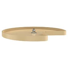 32" Kidney 1 Tray Lazy Susan with Bottom-Mount Hardware, Almond