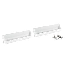 White Sink Front Tip-Out Tray Set with 2-Pair Hinges
