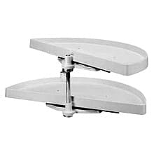 6862 Half-Moon 2 Tray Lazy Susan, White, Bulk (6 Sets)
