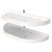 6882 Half-Moon 2 Tray Lazy Susan, White