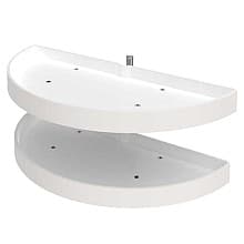 Half-Moon 2 Tray Lazy Susan, White, Bulk (6 Sets)
