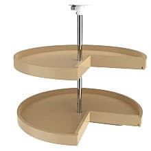 Pie Cut 2 Tray Lazy Susan, Almond