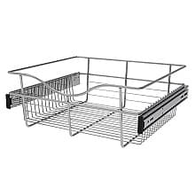 7" x 16" x 18" Wide Heavy-Gauge Pull-Out Wire Basket, Chrome Finish