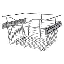 11" x 16" x 18" Wide Heavy-Gauge Pull-Out Wire Basket, Chrome Finish