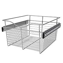 11" x 20" x 18" Wide Heavy-Gauge Pull-Out Wire Basket, Chrome Finish