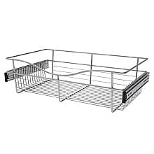 7" x 14" x 24" Wide Heavy-Gauge Pull-Out Wire Basket, Chrome Finish