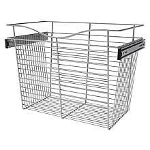 18" x 14" x 24" Wide Heavy-Gauge Pull-Out Wire Basket, Chrome Finish