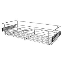 7" x 12" x 30" Wide Heavy-Gauge Pull-Out Wire Basket, Chrome Finish