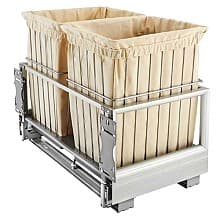 24" Wide Double Wire Hamper with Canvas Liner