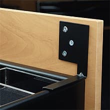 Drawer Front Mounting Bracket Kit, Black Finish