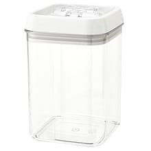 3-15/16" x 5-25/32" Medium Acrylic Container with Locking Lid, Clear/White