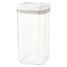 3-15/16" x 7-23/32" Large Acrylic Container with Locking Lid, Clear/White