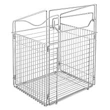 16" Wide Tilt-Out Wire Hamper Basket, Chrome Finish