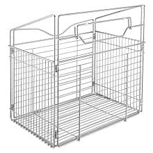 21" Wide Tilt-Out Wire Hamper Basket, Chrome Finish