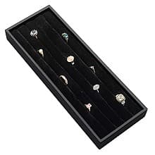 11-5/8" x 4-1/4" Velvet Ring Holder Insert, Black Finish