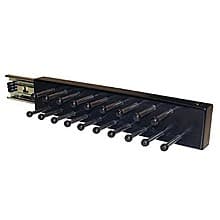 14" Slide-Out Maple Tie Rack, Black Finish
