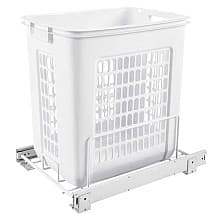 14-1/4" Wide Roll-Out Hamper Basket, White Finish