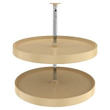 LD-2062 24" Full-Circle 2 Tray Lazy Susan Set, Almond