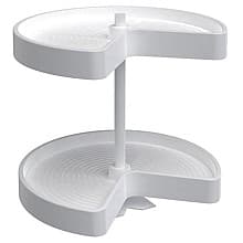 LD-2472 Kidney Bottom Mount 2 Tray Lazy Susan Set with Hardware, White