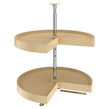 LD-2942 Kidney 2 Tray Lazy Susan, Almond