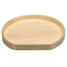 D-Shape 1 Tray Wood Lazy Susan with Steel Swivel Bearing