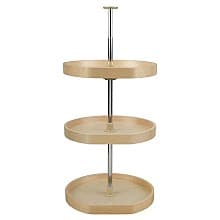 20" D-Shape 3 Tray Lazy Susan, 18-1/2" Depth
