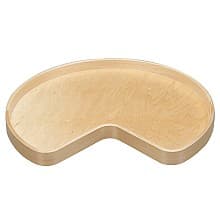 28" Kidney 1 Tray Wood Lazy Susan with Steel Swivel Bearing