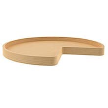 LD-4BW 32" Kidney 1 Tray Lazy Susan, Natural Maple, Bulk (8/Box)