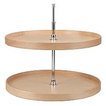 4NW Full-Circle 2 Tray Wood Lazy Susan