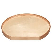 D-Shape 1 Tray Wood Lazy Susan with Swivel Bearing