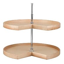 4NW Kidney 2 Tray Wood Lazy Susan