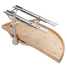 4NW Half-Moon 2 Tray Wood Lazy Susan