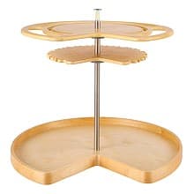 28" Kidney 2 Tray Lazy Susan, Natural