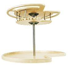 32" Kidney Glideware 2 Tray Not-So-Lazy Susan with 7 Hooks