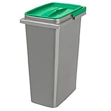 8 Liter Replacement Waste Bin with Green Lid/Handle, Silver/Green