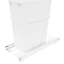 Single 32 QT Bottom-Mount Wire Waste Container for 14-1/2" Cabinet Opening, White