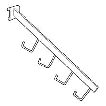 12" Cross Bar J-Hook Faceout, Chrome Finish