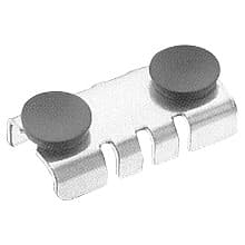 2" RV43 Glass Shelf Rest for RV41 Bracket, (Brillatone) Zinc Finish