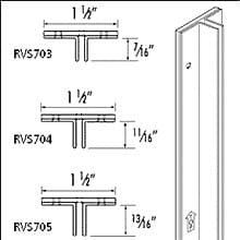 RV703 Heavy-Duty Recessed T-Standard, Satin Zinc Finish