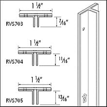 RV704 Heavy-Duty Recessed T-Standard, Satin Zinc Finish