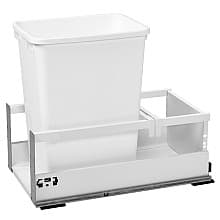 Single 35 QT Bottom-Mount Waste Container Pullout, TANDEMBOX BLUMOTION Soft-Closing, White