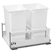 Double 35 QT Bottom-Mount Waste Container, BLUMOTION TANDEMBOX Soft-Closing for 18" Cabinet Opening, White