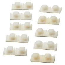 Wire Management Adhesive Clips, White 10/Bag