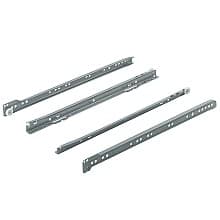208 Epoxy Coated Euro Drawer Slide with 75lb Capacity, 3/4 Extension, Bottom-Mount, Self-Closing, White, 14"