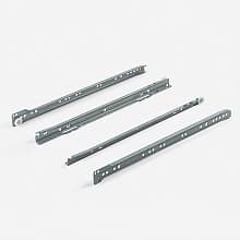 208 Epoxy Coated Euro Drawer Slide with 75lb Capacity, 3/4 Extension, Bottom-Mount, Self-Closing, White, 14, Bulk